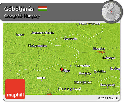 Physical Panoramic Map of Gőböljárás