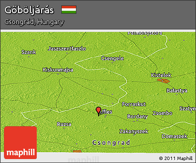 Physical Panoramic Map of Gőböljárás