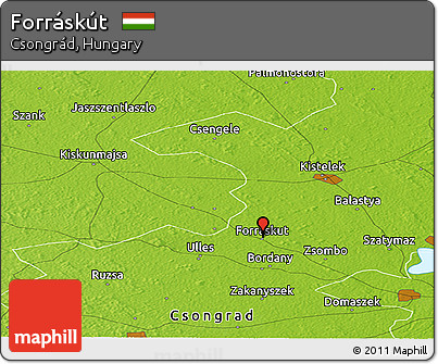 Physical Panoramic Map of Forráskút