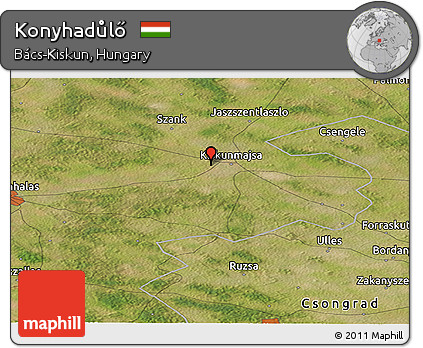 Satellite Panoramic Map of Konyhadůlő