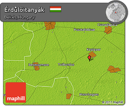 Physical 3D Map of Érdůlőitanyák