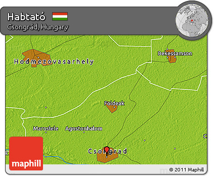 Physical 3D Map of Habtató