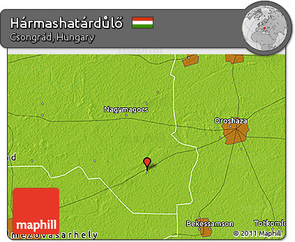 Physical 3D Map of Hármashatárdůlő