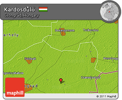 Physical 3D Map of Kardosdůlő