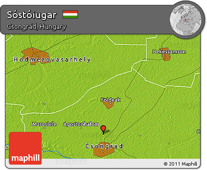 Physical 3D Map of Sóstóiugar