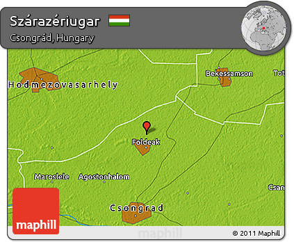 Physical 3D Map of Szárazériugar
