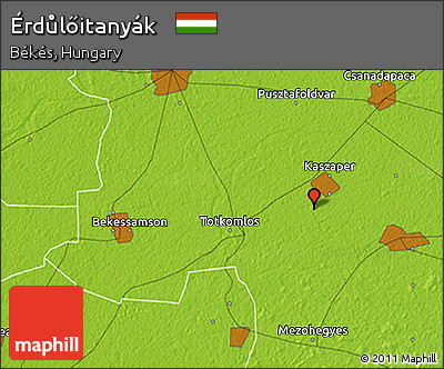 Physical 3D Map of Érdůlőitanyák