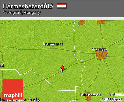 Physical 3D Map of Hármashatárdůlő