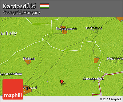 Physical 3D Map of Kardosdůlő