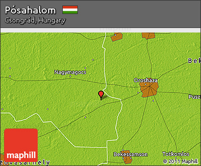 Physical 3D Map of Pósahalom
