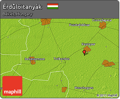 Physical 3D Map of Érdůlőitanyák