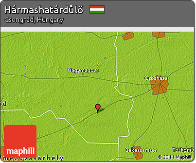 Physical 3D Map of Hármashatárdůlő