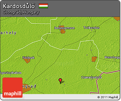 Physical 3D Map of Kardosdůlő