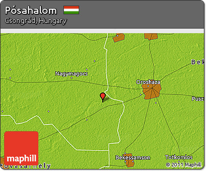 Physical 3D Map of Pósahalom