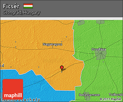 Political 3D Map of Ficsér