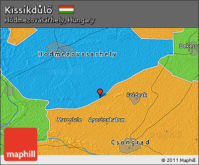 Political 3D Map of Kissíkdůlő