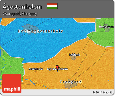 Political 3D Map of Ágostonhalom