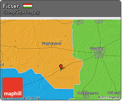 Political 3D Map of Ficsér