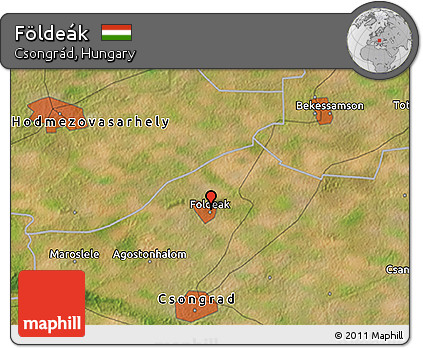 Satellite 3D Map of Földeák