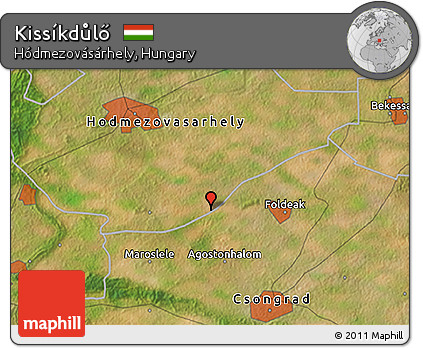 Satellite 3D Map of Kissíkdůlő
