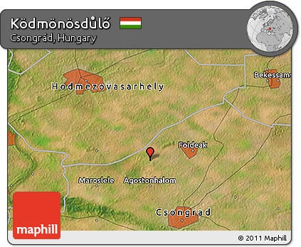 Satellite 3D Map of Ködmönösdůlő