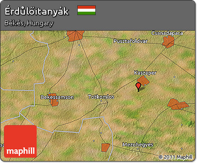 Satellite 3D Map of Érdůlőitanyák
