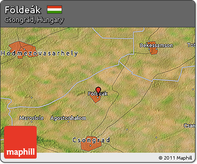 Satellite 3D Map of Földeák