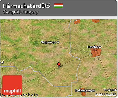 Satellite 3D Map of Hármashatárdůlő
