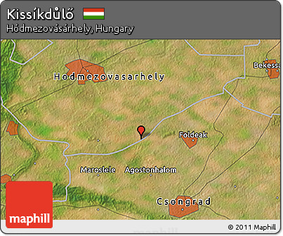 Satellite 3D Map of Kissíkdůlő
