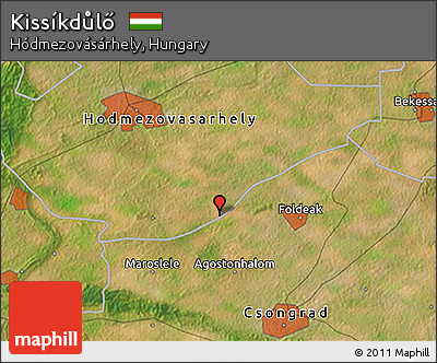 Satellite 3D Map of Kissíkdůlő