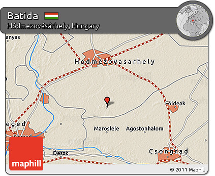 Shaded Relief 3D Map of Batida