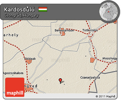 Shaded Relief 3D Map of Kardosdůlő