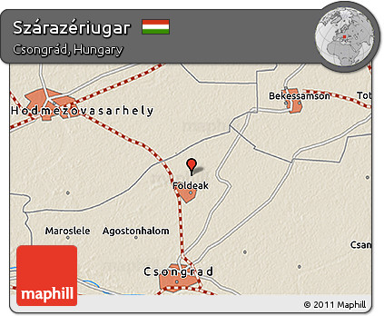 Shaded Relief 3D Map of Szárazériugar