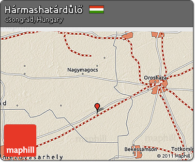 Shaded Relief 3D Map of Hármashatárdůlő