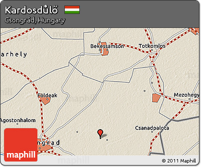 Shaded Relief 3D Map of Kardosdůlő