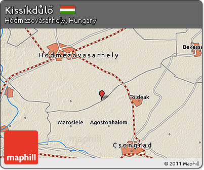 Shaded Relief 3D Map of Kissíkdůlő