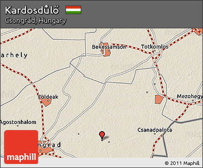 Shaded Relief 3D Map of Kardosdůlő