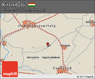Shaded Relief 3D Map of Kissíkdůlő