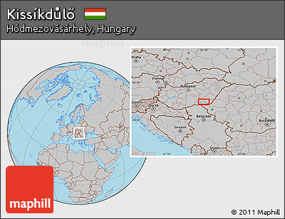 Gray Location Map of Kissíkdůlő