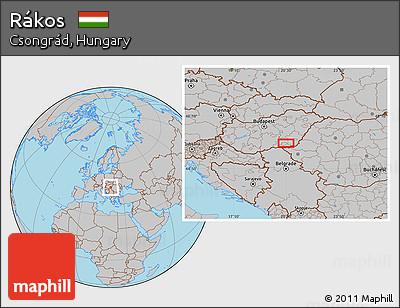 Gray Location Map of Rákos
