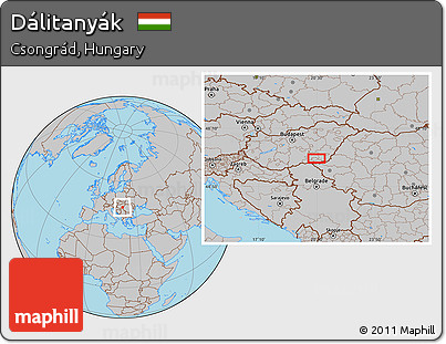 Gray Location Map of Dálitanyák