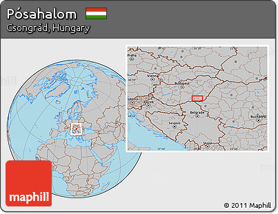 Gray Location Map of Pósahalom