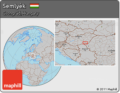 Gray Location Map of Semlyék