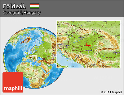 Physical Location Map of Földeák