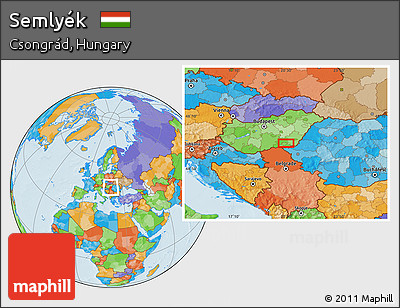 Political Location Map of Semlyék