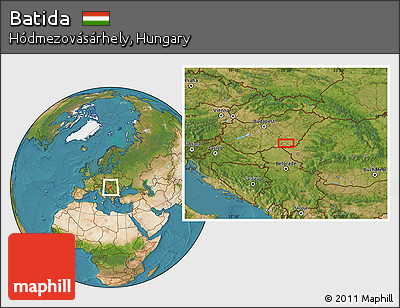Satellite Location Map of Batida