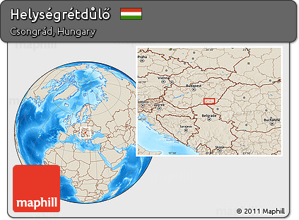 Shaded Relief Location Map of Helységrétdůlő