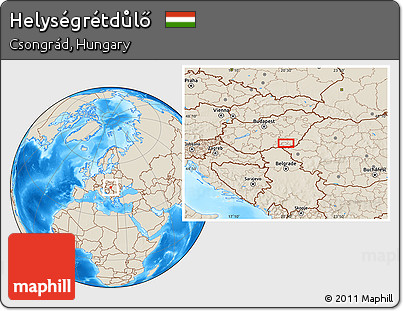 Shaded Relief Location Map of Helységrétdůlő
