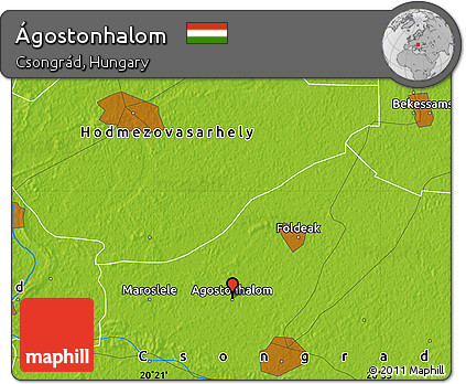 Physical Map of Ágostonhalom