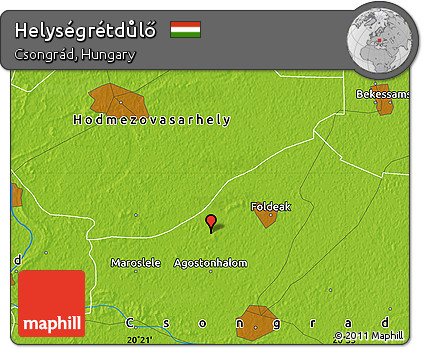 Physical Map of Helységrétdůlő